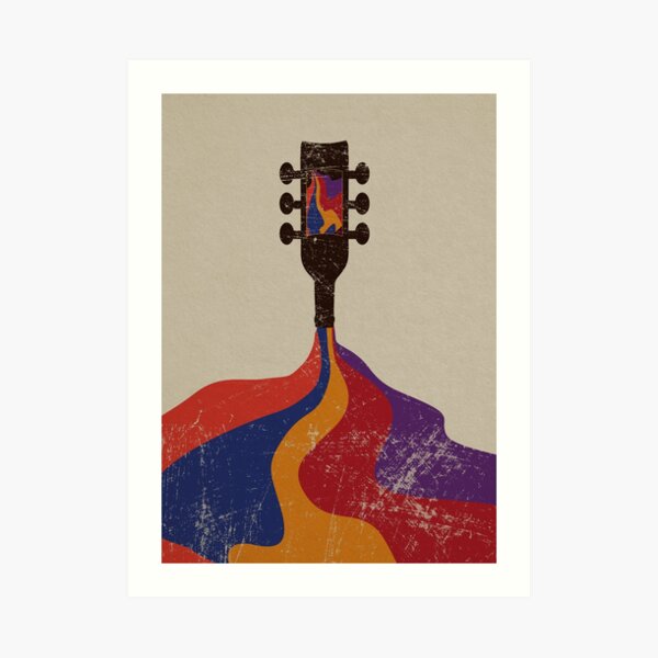 Guitar Half Full of Wine Art Print