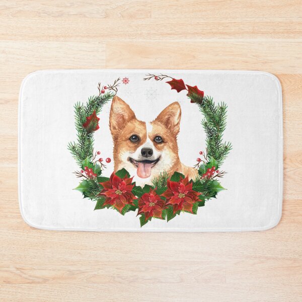 Artikelvorschau, Waliser-Corgi-Hund in einem Weihnachtskranz-Weihnachtsgeschenk für Waliser-Corgi-Hundebesitzer / Liebhaber entworfen und verkauft von YuliyaR.