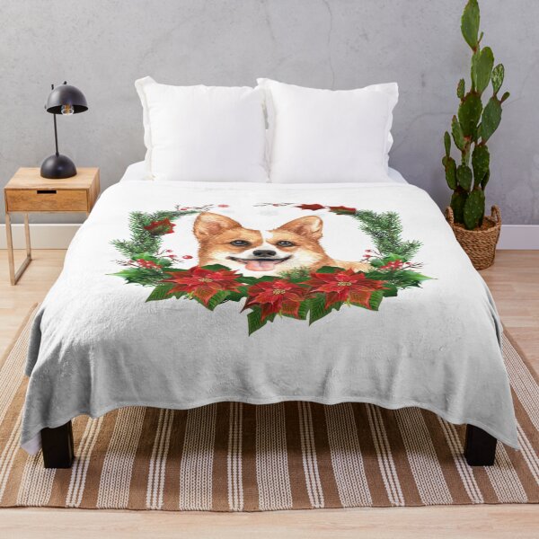 Artikelvorschau, Waliser-Corgi-Hund in einem Weihnachtskranz-Weihnachtsgeschenk für Waliser-Corgi-Hundebesitzer / Liebhaber entworfen und verkauft von YuliyaR.
