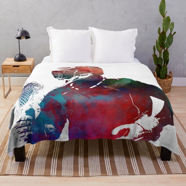 lacrosse sport art #lacrosse #sport Throw Blanket