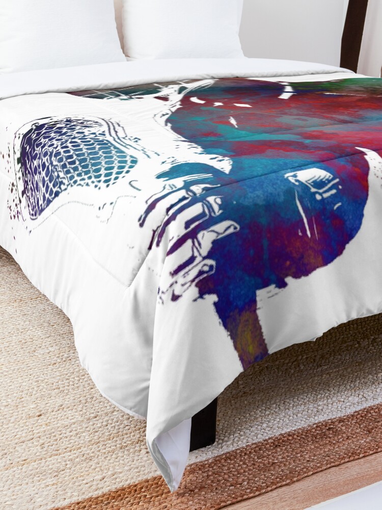 Alternate view of lacrosse sport art #lacrosse #sport Comforter