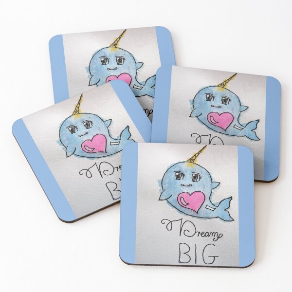 Item preview, Dream Big Narwhal Watercolor Painting designed and sold by Sarah  Rajkotwala.