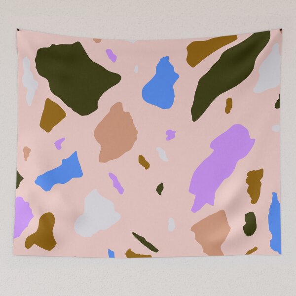Item preview, Terrazo Pink, purple, blue and browns designed and sold by GraphicsbyNel.