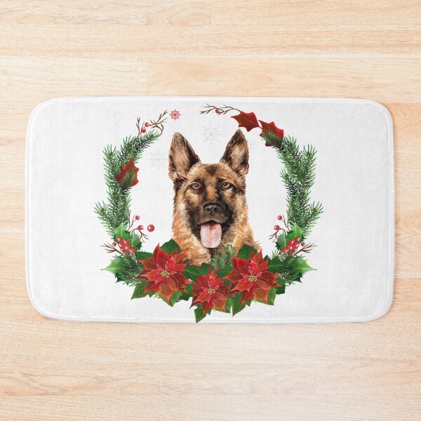 Item preview, German Shepherd dog in a Christmas Wreath Christmas Gift for German Shepherd dog Owner / Lover designed and sold by YuliyaR.