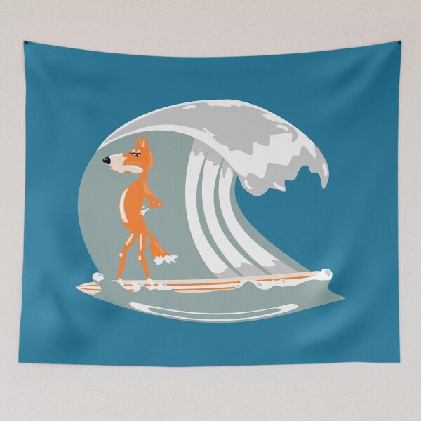 Aperçu de l'œuvre Renard surfant créée et vendue par piedaydesigns.