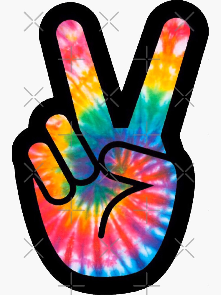 Discover Rainbow Tie Dye Peace Sign Stickers