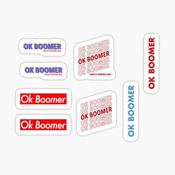 Baby Boomer Stickers Redbubble - ok boomer roblox id