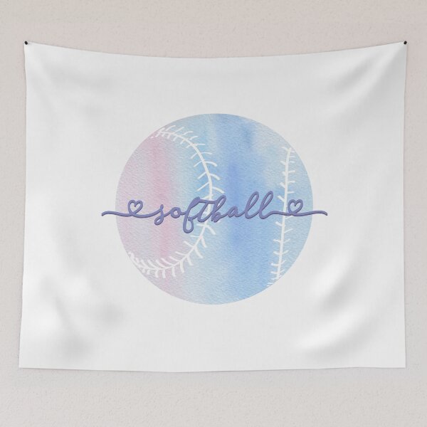 Aperçu de l'œuvre J'adore le softball dans les aquarelles pastel esthétiques. créée et vendue par The-Goods.