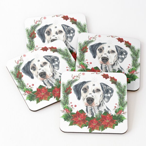 Item preview, Dalmatian dog in a Christmas Wreath Christmas Gift for Dalmatian dog Owner / Lover designed and sold by YuliyaR.