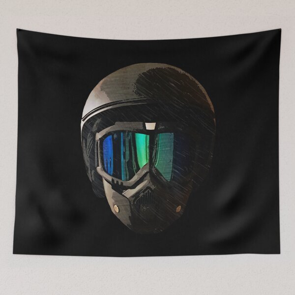 Item preview, black helmet with mirrored glasses designed and sold by Denis Rösler.