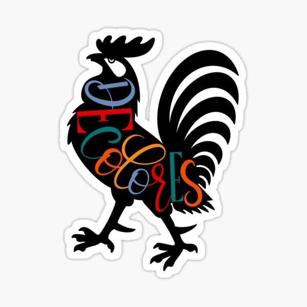 Decolores Rooster Black Silhouette Sticker