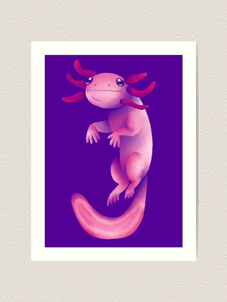 Cute Axolotl Art Print By Alexandra Izag Redbubble