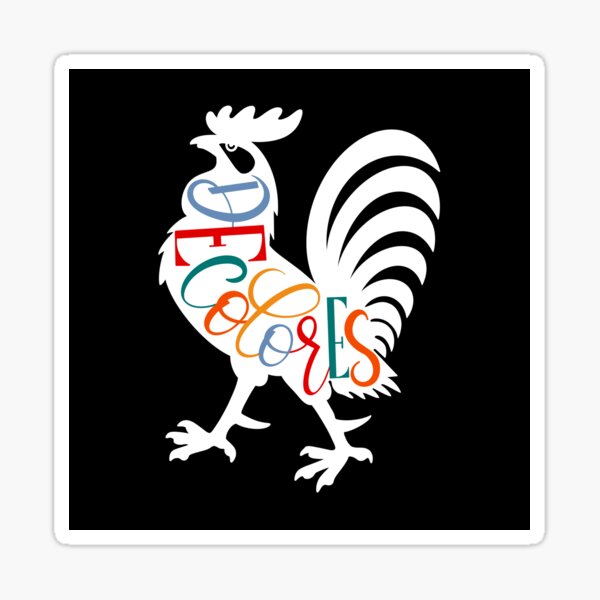 Decolores Rooster White Silhouette Sticker