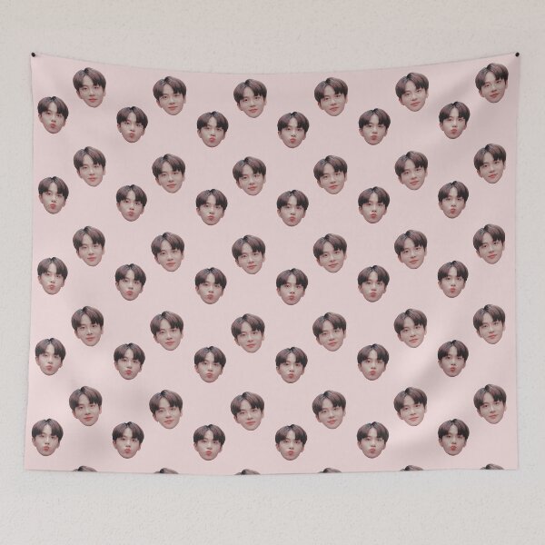 Item preview, Ateez Jongho Head Pattern Bright Pink designed and sold by ateezbts _imagines.