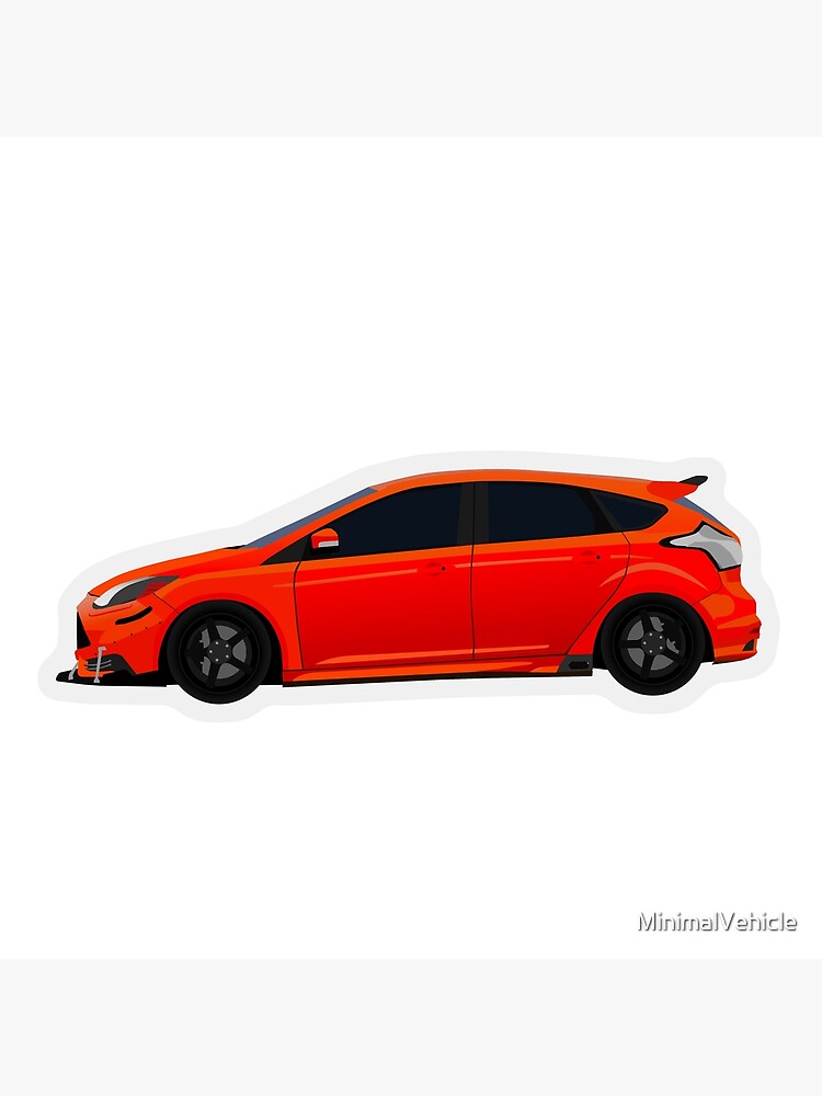 Red/Orange Ford Focus ST Poster for Sale by MinimalVehicle