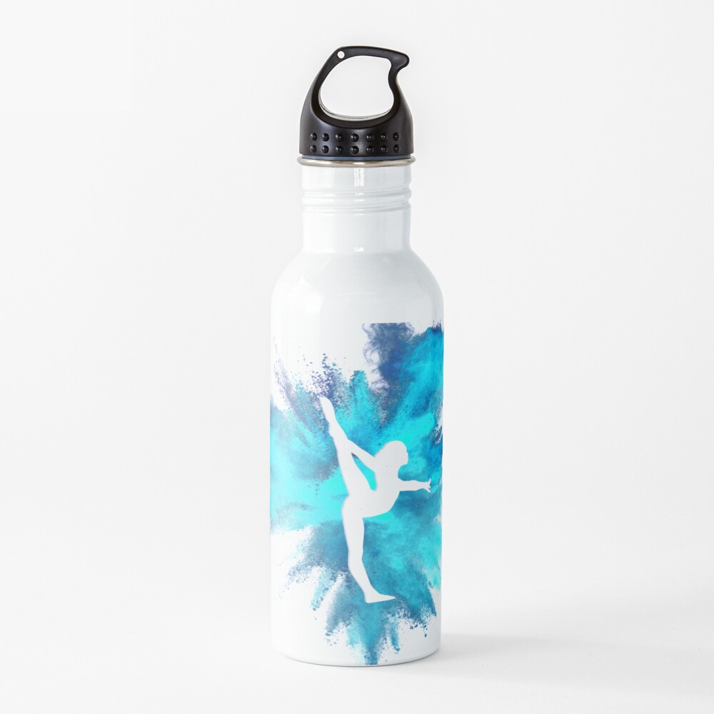 Gymnast Silhouette - Blue Explosion Water Bottle