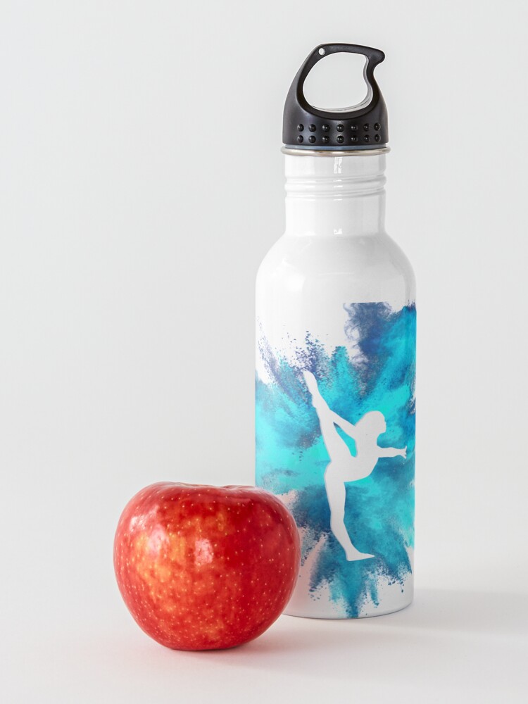 Alternate view of Gymnast Silhouette - Blue Explosion Water Bottle
