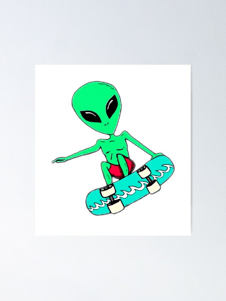 Alien on a skateboard Clearance