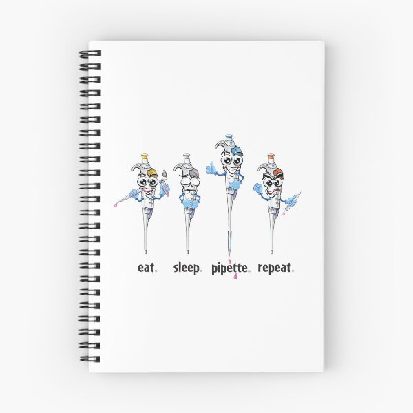 Item preview, PCR Pipette Funny Science Cartoon - Eat Sleep Pipette Repeat designed and sold by Zit-Zat-Zot.