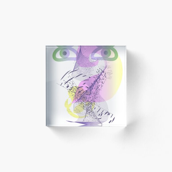 Abstract Face Double Vision Acrylic Block