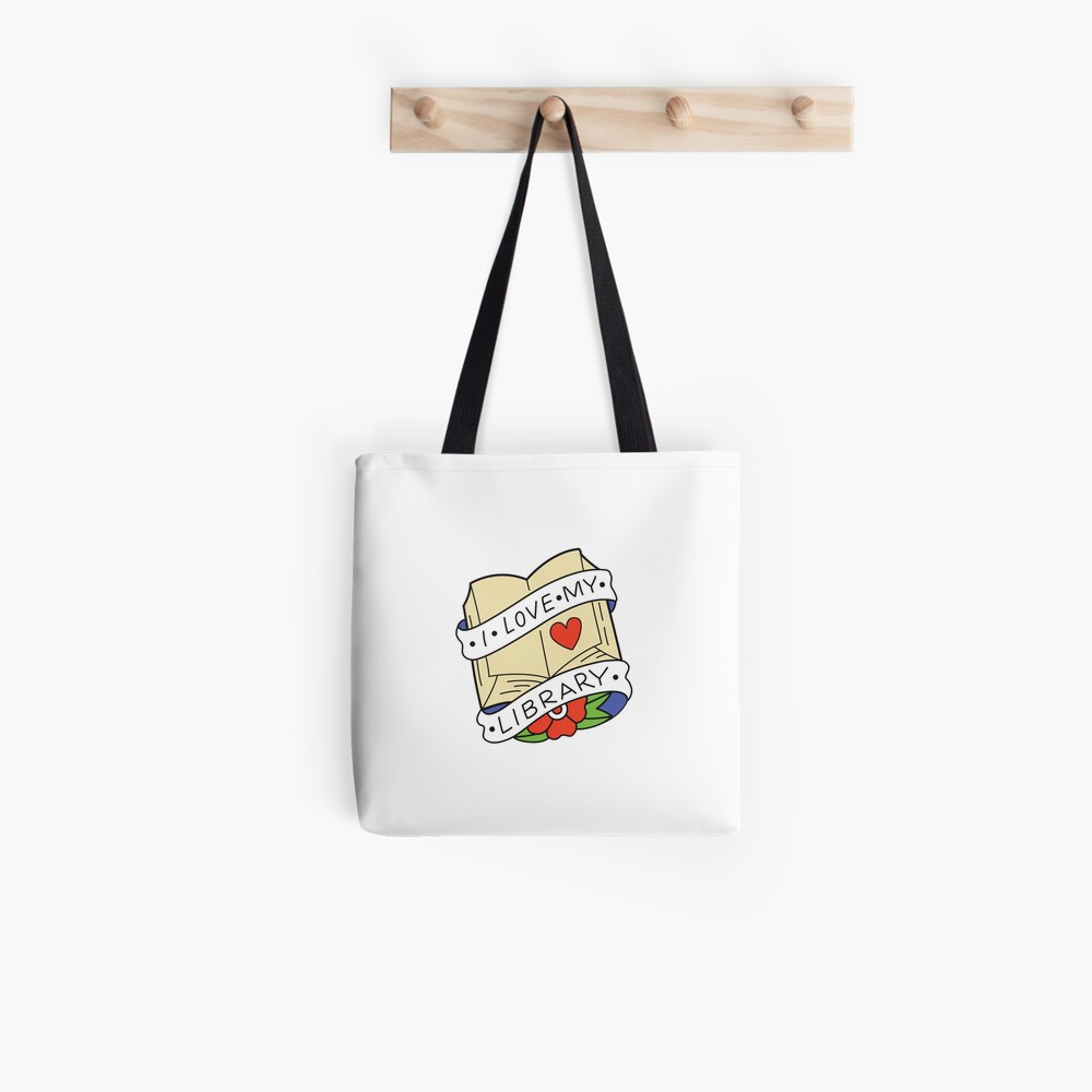 I Love My Library Tote Bag