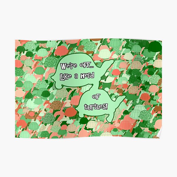 Herd Of Turtles Pattern Poster