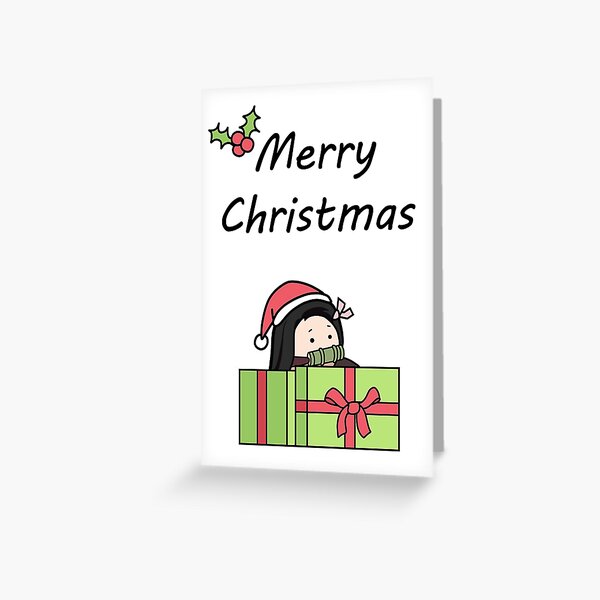  Nezuko Santa in Box Greeting Card