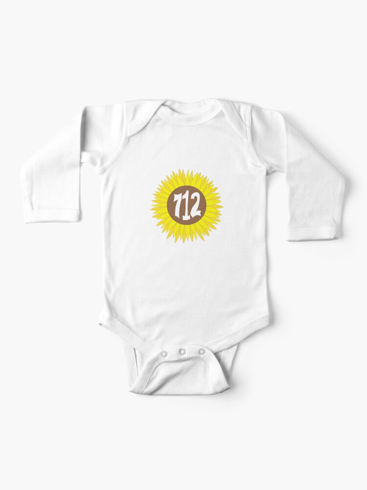 Hand Drawn Iowa Sunflower 712 Area Code Baby One Piece By Itsrturn Redbubble