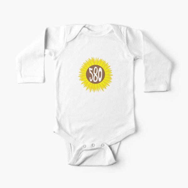 Hand Drawn Oklahoma Sunflower 405 Area Code Baby One Piece By Itsrturn Redbubble