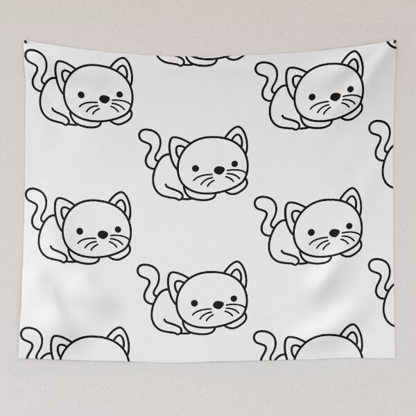 Item preview, Kitty Cat Simple Black White Minimalist Statement Animal graphic designed and sold by doodabobs.