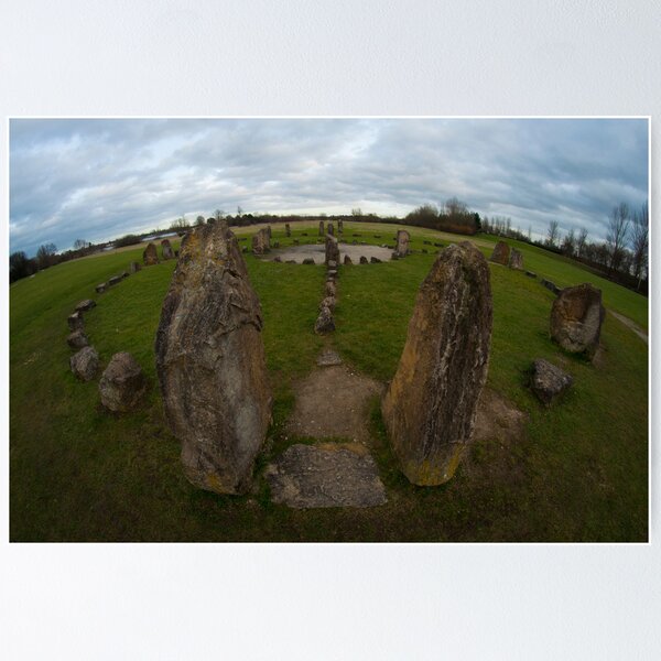 Stone circle at Willen Lake, Milton Keynes Poster