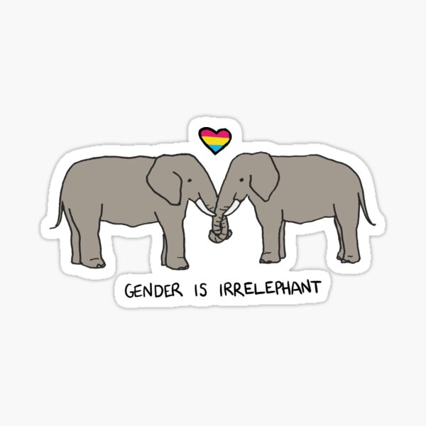 Gender is Irrelephant (Pansexual Pride) - Queer Zoology Series Sticker