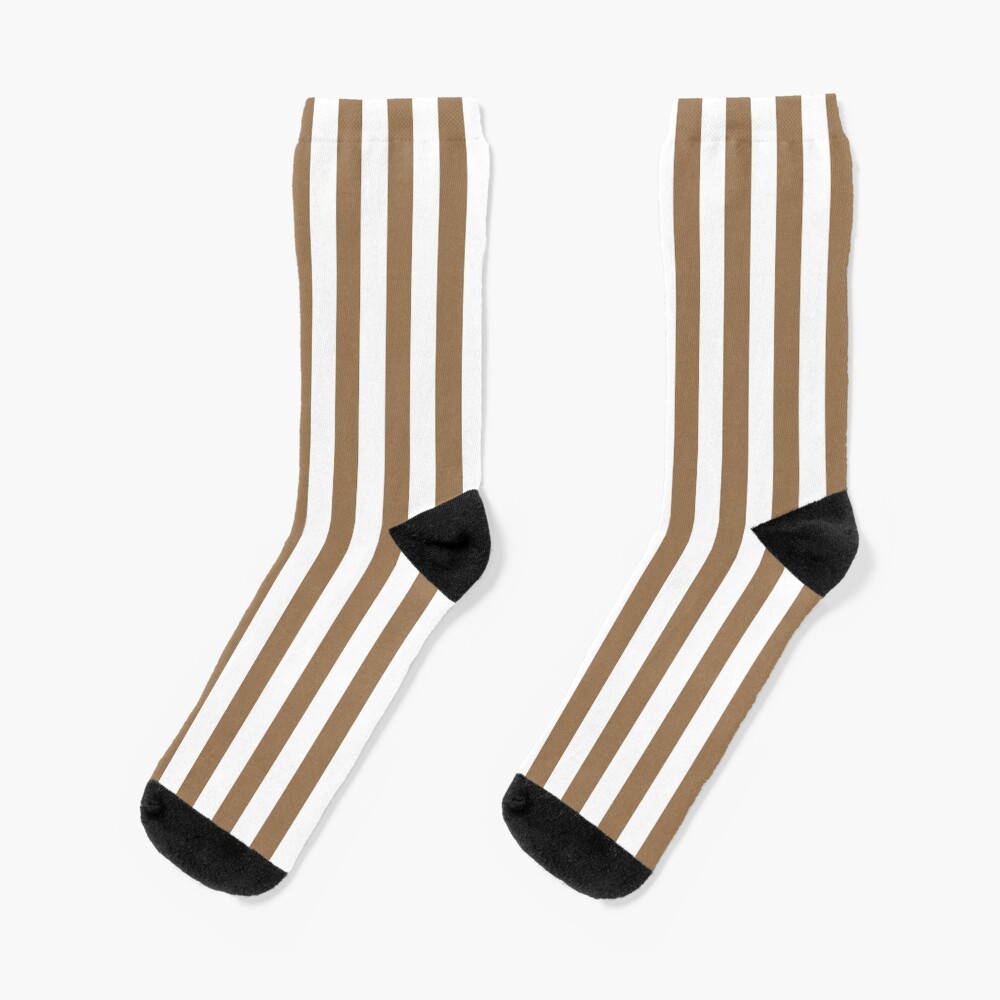 “Pale Brown and White Vertical Stripes” Socks for Sale by ColorPatterns