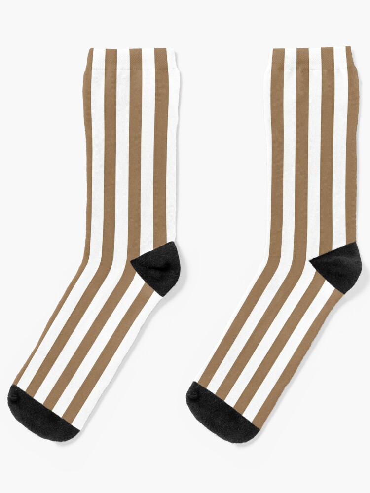 Brown & White Striped Socks