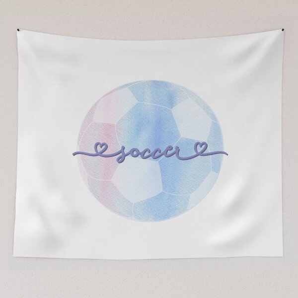 Aperçu de l'œuvre J'adore le football dans des aquarelles pastel esthétiques créée et vendue par The-Goods.