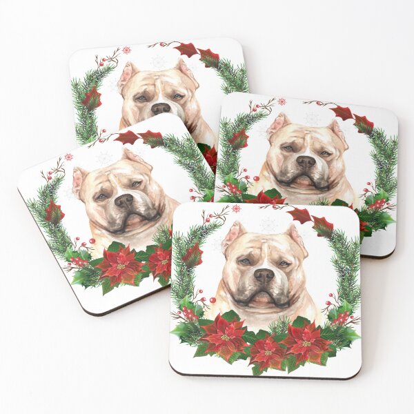 Item preview, Pit Bull Terrier in a Christmas Wreath Christmas Gift for Pit Bull Terrier dog Owner / Lover designed and sold by YuliyaR.