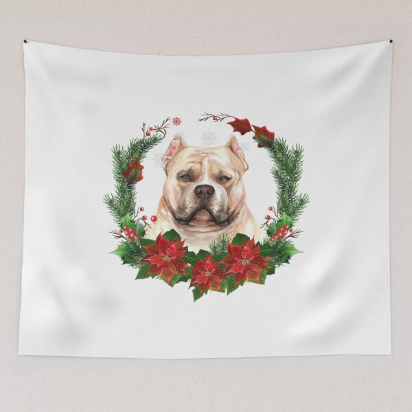 Item preview, Pit Bull Terrier in a Christmas Wreath Christmas Gift for Pit Bull Terrier dog Owner / Lover designed and sold by YuliyaR.