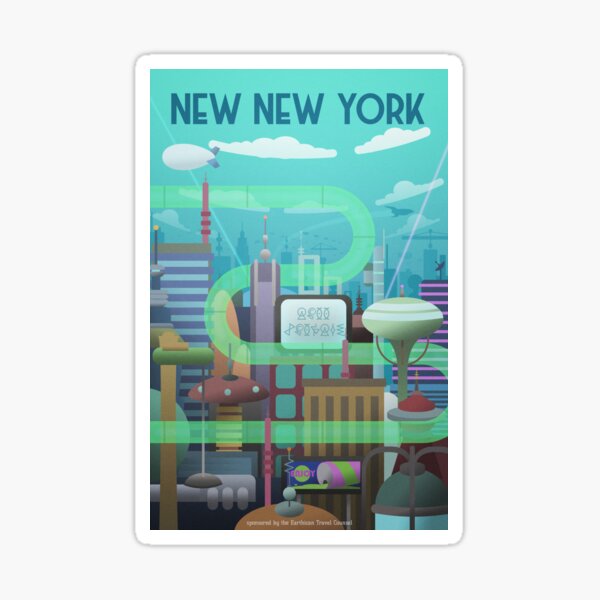Nuevo cartel de viaje de Nueva York Pegatina