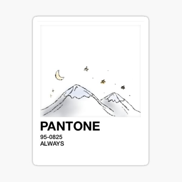 Pantone Aesthetic Aesthetic Mountain Design Sticker For Sale By