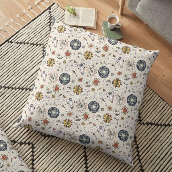 Death Valley Watercolor Print Floor Pillow