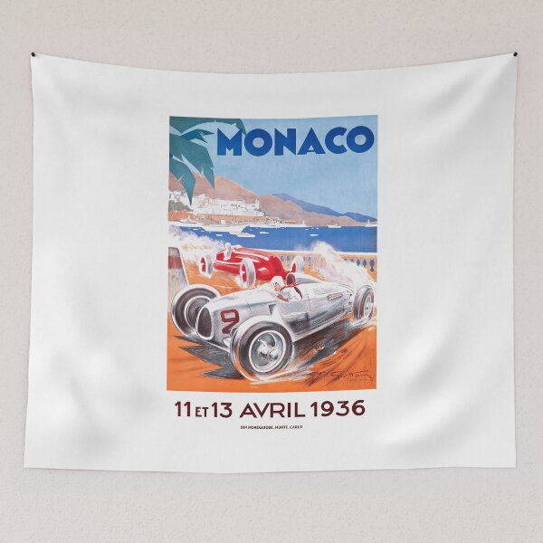 Artikelvorschau, Poster zum Grand Prix von Monaco 1936 entworfen und verkauft von retrographics.