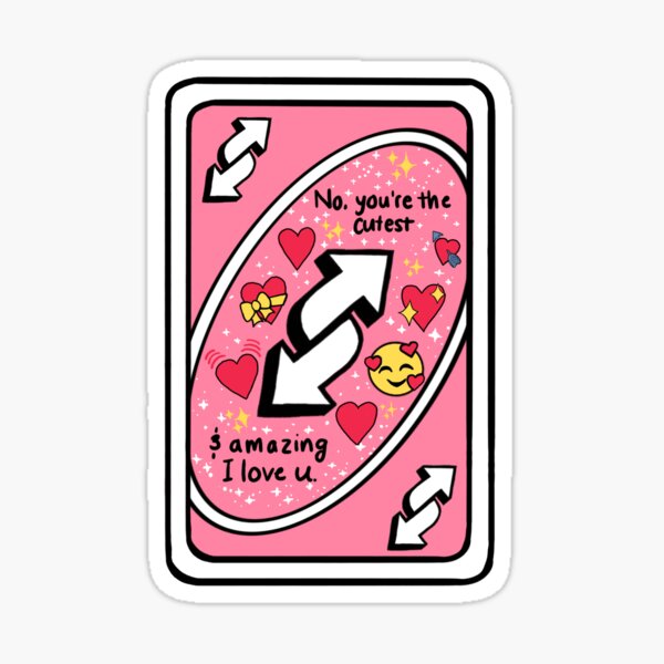 Pink Uno Reverse Card Sticker for Sale by mayafoleyy