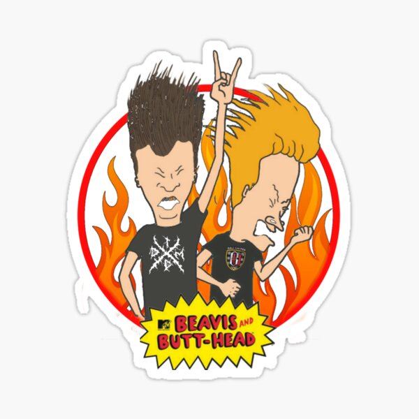 "Beavis and butthead " Sticker by Rebeccamckelvey Redbubble