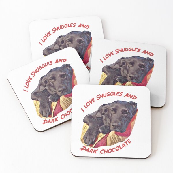 Item preview, I LOVE SNUGGLES AND DARK CHOCOLATE sweet surprise  designed and sold by clawswithpaws.
