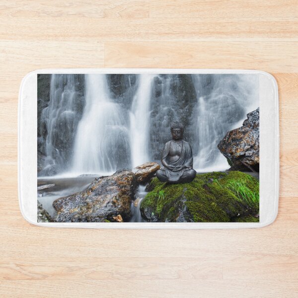 Item preview, Buddha statue in front of waterfall designed and sold by Jürgen Wiesler.