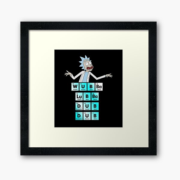 Rick Sanchez Wubba Lubba Dub Dub Chemical Symbols Framed Art Print