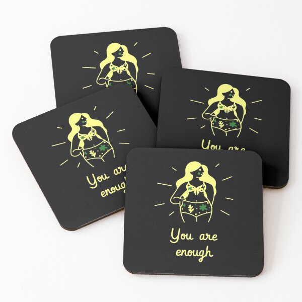 Item preview, You Are Enough Girl Yellow Green designed and sold by CharlieCreator.