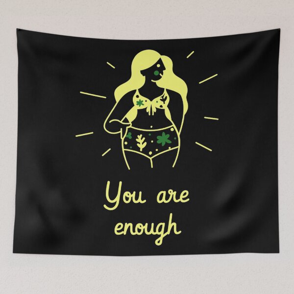 Item preview, You Are Enough Girl Yellow Green designed and sold by CharlieCreator.