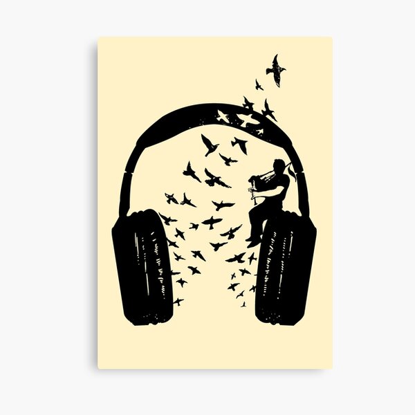 Headphone Bagpipes Canvas Print