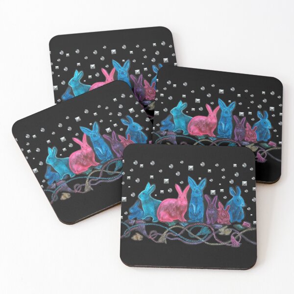 Item preview, Jeweltone Bunnies with Trompe L'oeil Stud and Tassel Design designed and sold by Cortney Harrington.